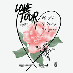 Women's Fashion Graphics for Tee t-shirt, sweatshirt. vintage retro Summer Flower prints. hand writing font. rose and leopard texture. rock and roll vibes t-shirts.