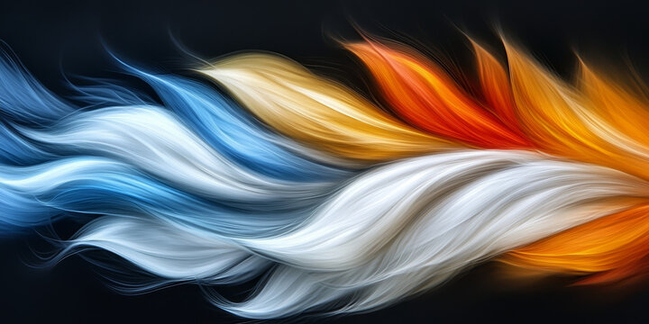Abstract Flowing Fabric Waves on Black