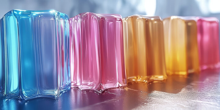 Colorful Ice Pop Row Close Up