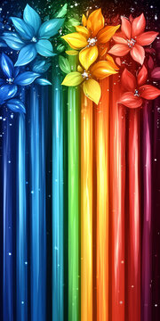 Rainbow Flower Abstract Background