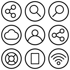 Set of icons isolated on transparent background