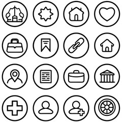Icon set isolated on transparent background
