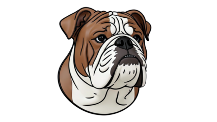Bulldog Face Illustration