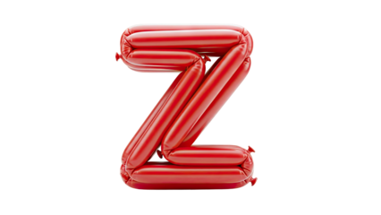 Letter Z made of red sausages