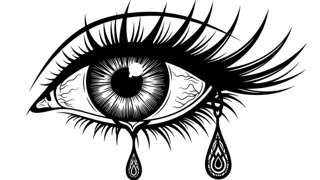 sad eye with tears