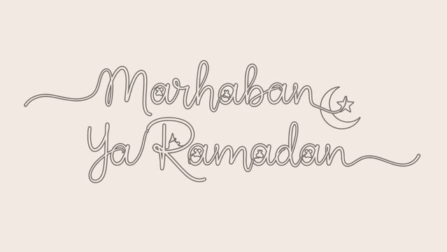 Ramadan greeting card with marhaban ya ramadan text