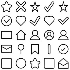 Icon set isolated on transparent background