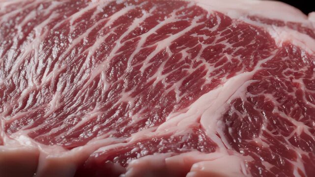Close Up Shot of Fresh Raw Pork Meat Texture and Pattern Details