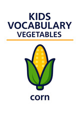 Kids Vocabulary Vegetables Corn