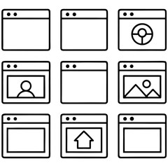 Web browser icons isolated on transparent background