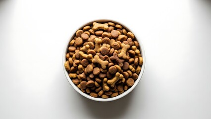 Fototapeta premium Bowl of Brown Lentils on White Surface.