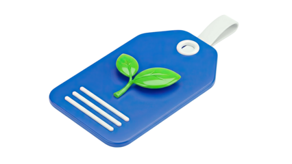 Eco-friendly tag with green leaf
