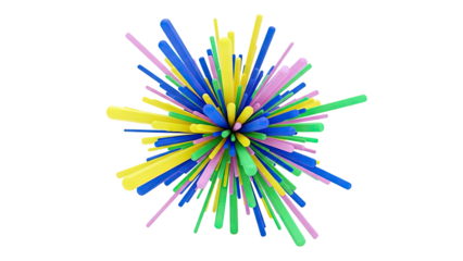 Abstract Explosion of Colorful Rods