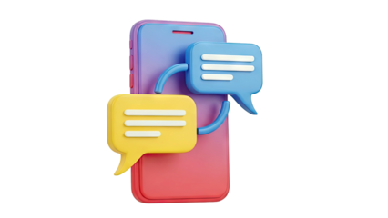 3D Smartphone with Chat Bubbles