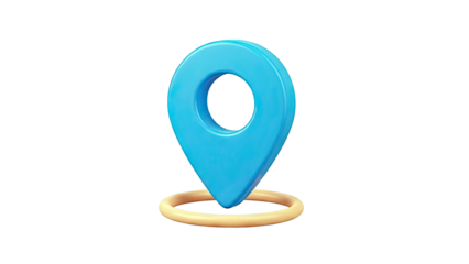 3D Blue Map Pin Icon