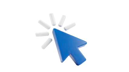 Blue Cursor Icon with Click Animation