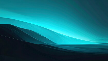 A dark landscape with glowing blue waves