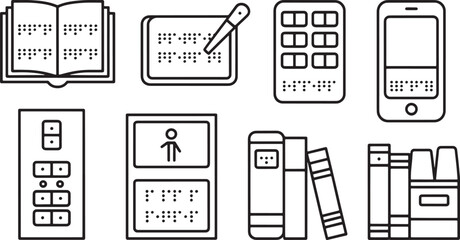 Braille books and devices for visually impaired people accessibility and information reading for blind individuals