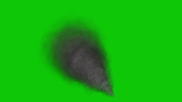 Front View Twister Tornado Swirling Vortex Animation on Green Screen Chroma Key