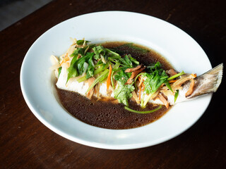 steamed fish in soy sauce