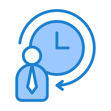 Work Hours Icon - Blue Style