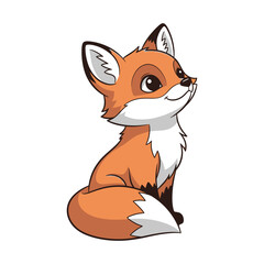 Obraz premium Cute Cartoon Fox Illustration