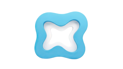 Abstract blue and white geometric shape