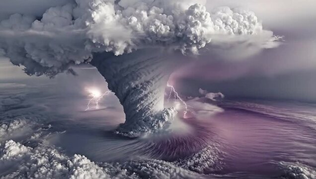 Supercell Storm Over Clouds: Dramatic Weather Phenomenon