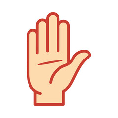 Hand gesture icon stop or warning symbol gesture of refusal or denial