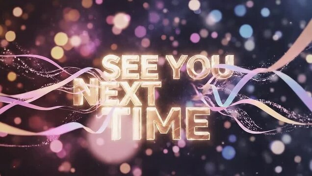 See You Next Time - Golden Text on Sparkling Bokeh Background