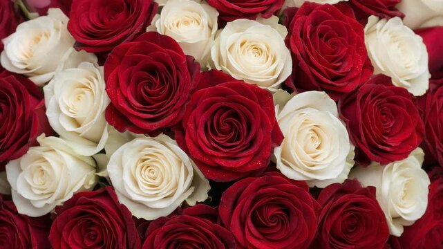 Stunning Red and White Roses Bouquet for Romantic Celebrations and Floral Arrangements