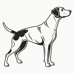 Black and white dog illustration