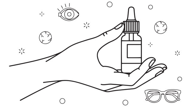 Hand holding medical dropper bottle icon representing pharmaceutical care medication distribution and healthcare product management vector illustration - Powered by Adobe