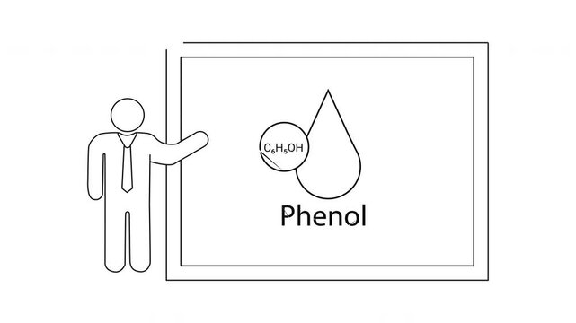 Phenol Presentation - Chemical Compound Explanation on Whiteboard.