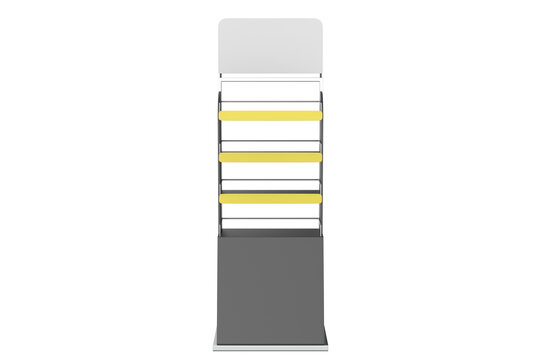 Super Market Display Stand Isolated On White Background. 3d illustration