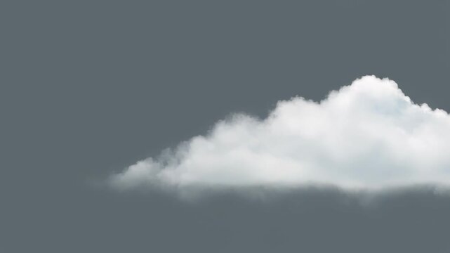 Cloud Serenity: A pristine cloud floats gracefully, its form sculpted by nature's artistry. The atmospheric scene radiates a sense of tranquility and awe.