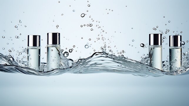 Splashing cosmetic bottles