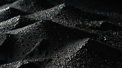 Generative AI illustration: close up of pile of black rocks with detailed texture