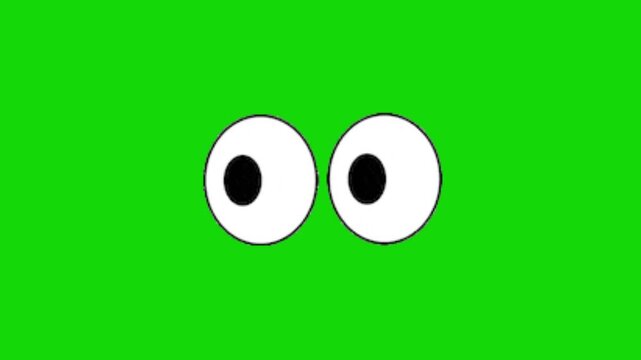 funny eye ball cartoon on green background