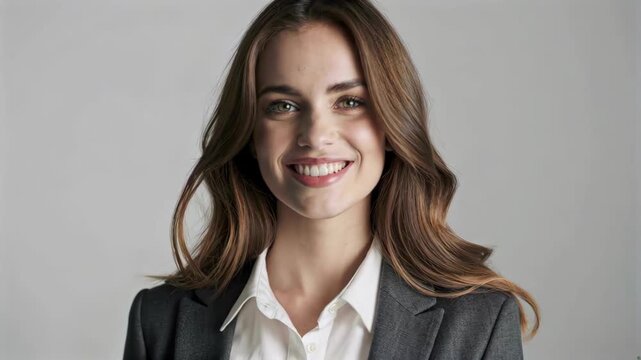 Close-up of a professional woman smiling