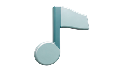 3D Greenish Blue Musical Note
