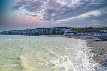 Saint-Valery-en-Caux on the Cote d&rsquo;Albatre in Normandy, the beach
