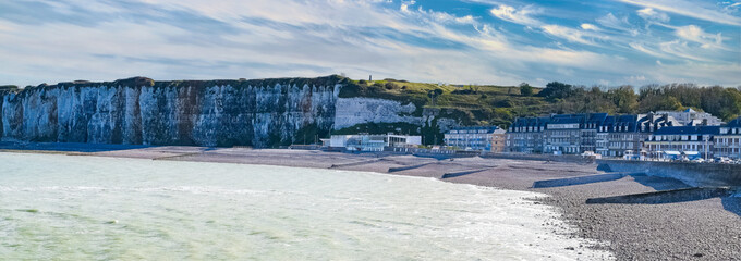 Saint-Valery-en-Caux on the Cote d&rsquo;Albatre in Normandy, the beach
