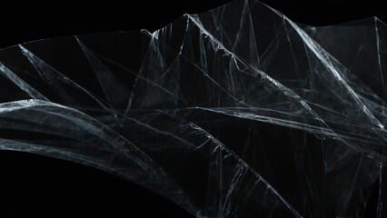 Artistic visualization of close up of piece of plastic on black background - Generative AI