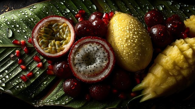 Nature's tropical fruit arrangement
