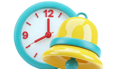 Cartoon Alarm Clock and Bell Illustration