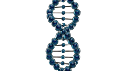 3D Model of a Blue DNA Double Helix