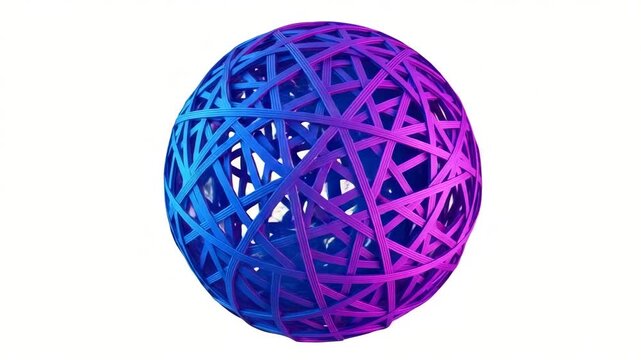 Blue isolated rubber ball on white background