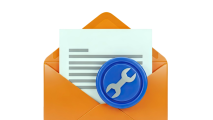 Email Service Icon with Wrench