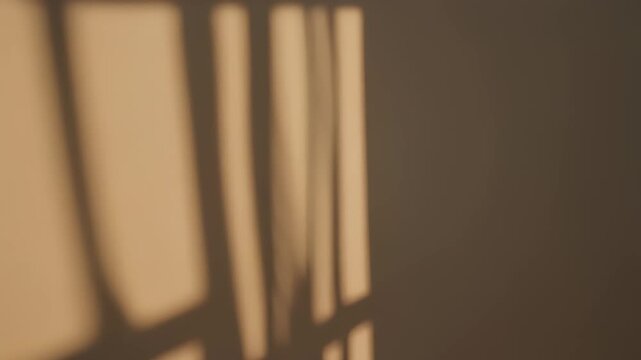 Shadows on the wall: The setting sun casts intriguing shadows across a neutral-toned wall, creating a simple yet captivating interplay of light and shadow